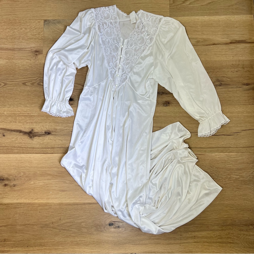 Vintage Bridal Lingerie Slip Robe